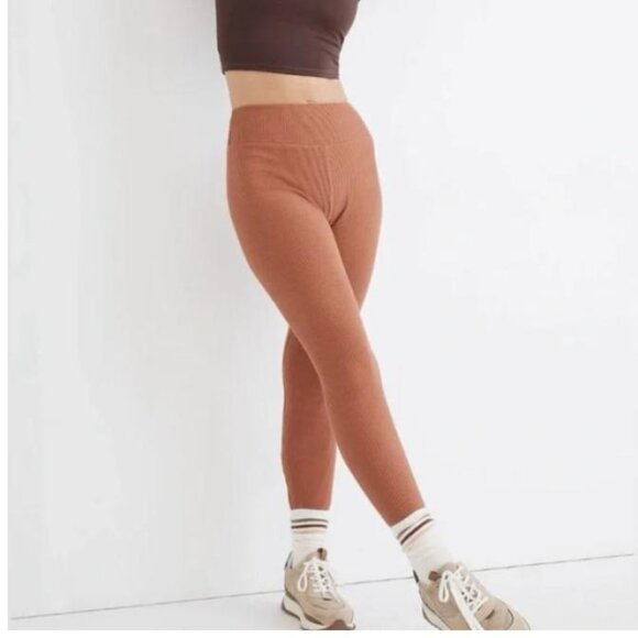 Madewell Pants - Madewell Ribbed Cinnamon Rust Leggings XL